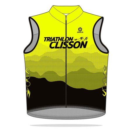 GILET FLUO PRIMO Coupe Vent Compact - BU200 - CLISSON TRIATHLON